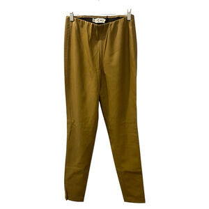 ICHI NWT Pull On Kate Vegan Leather Size 36 Small Pants Lizard Green High Rise